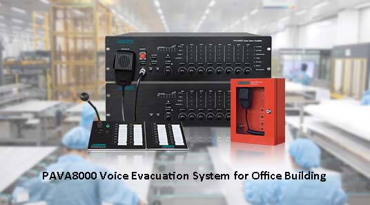 Sistem evakuasi suara PAVA8000 untuk gedung kantor