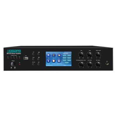 MP2725 Amplifier Mixer 6 zona 250W, dengan waktu & USB & Tuner & Bluetooth