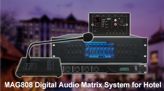 MAG808 sistem matriks Audio Digital, untuk Hotel