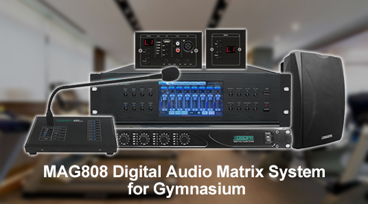 Sistem matriks Audio Digital MAG808 untuk gym