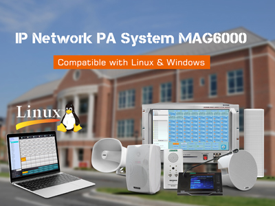 Sistem IP jaringan PA MAG6000 kompatibel dengan Linux & Windows