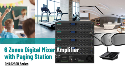 Seri DMA6250U penguat Mixer Digital, 6 zona dengan stasiun Paging