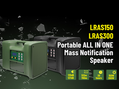 Speaker notifikasi massal portabel semua dalam satu LRAS150 LRAS300