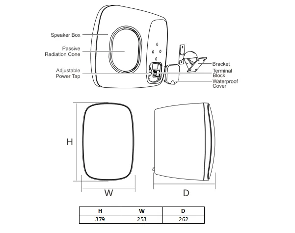 DSP6060 60W Outdoor Waterproof Wall-Mounted Speaker - 翻译中...